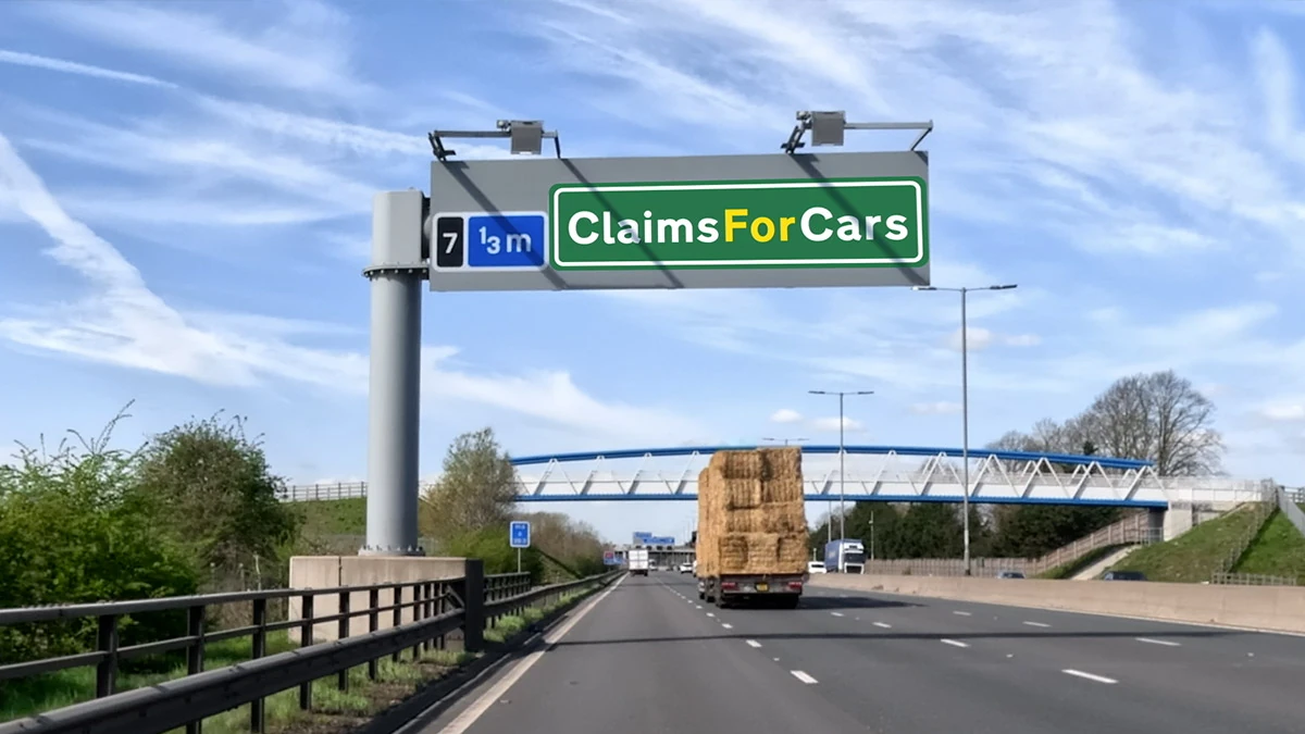 Claims For Cars commercial featuring a vehicle and claims messaging