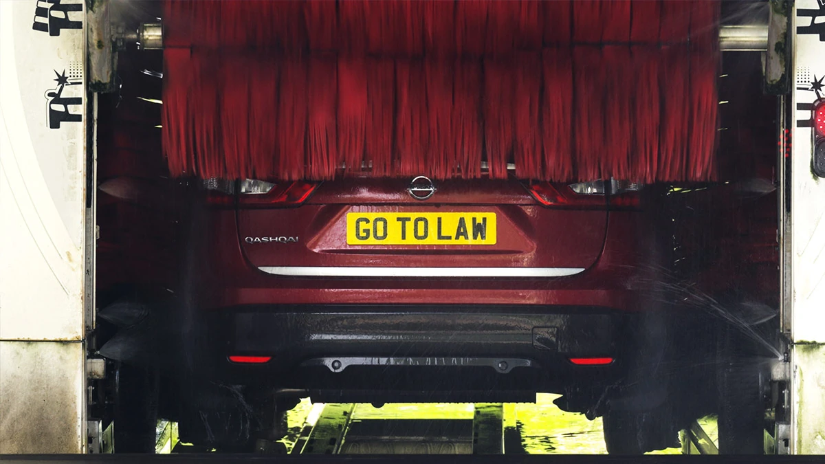 Claims For Cars commercial featuring a vehicle and claims messaging