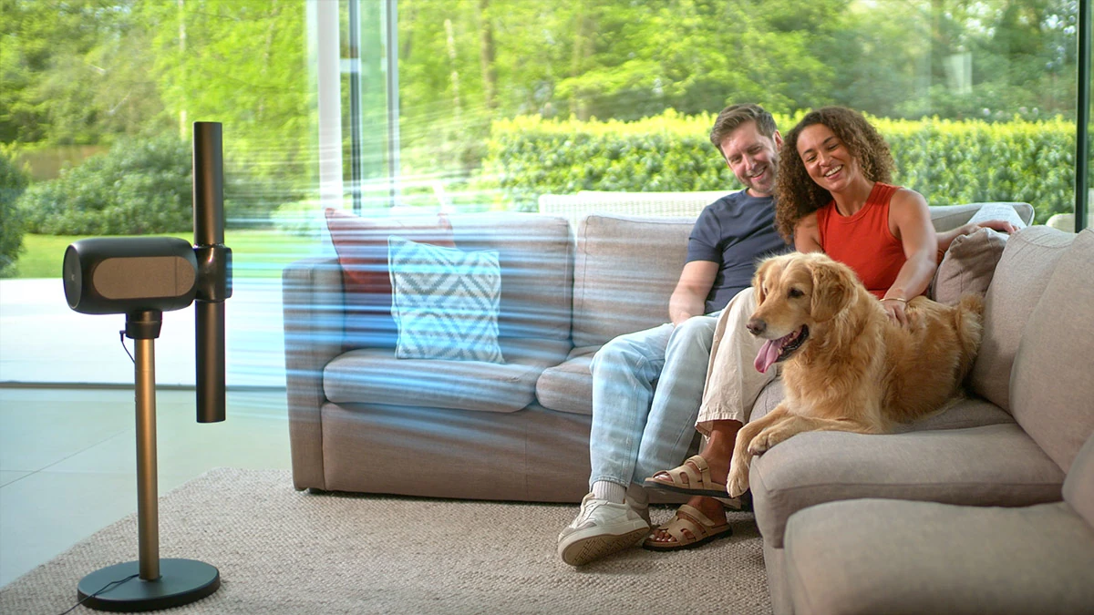 Dimplex cooling fan demonstrated in a contemporary home